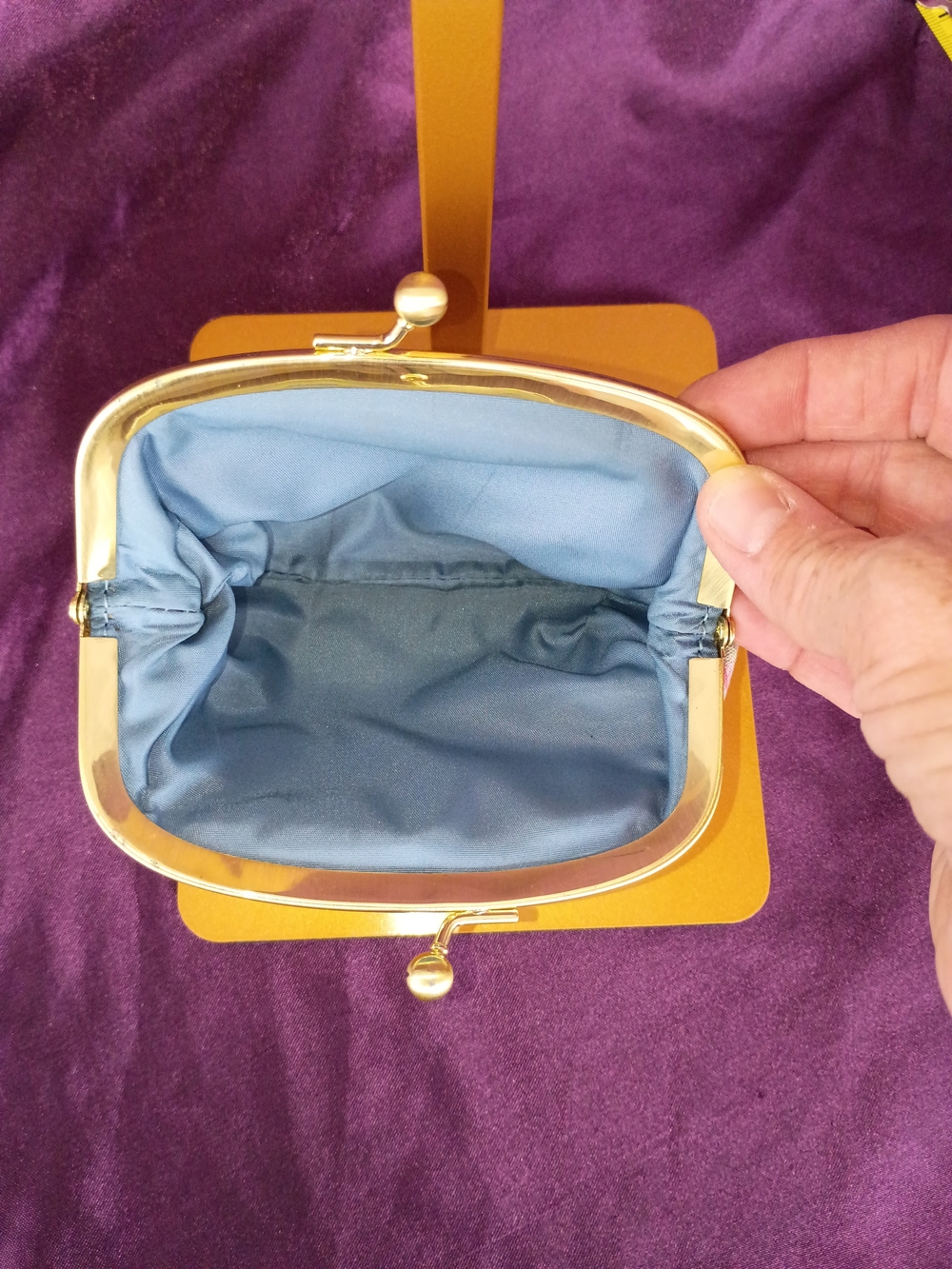 Coach Madras Kisslock Coin Pouch 🩷💜🩵 - Picture 9 of 13